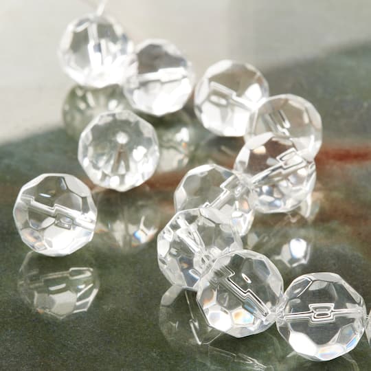 12 Pack: Crystal Faceted Glass Round Beads, 18mm by Bead Landing™